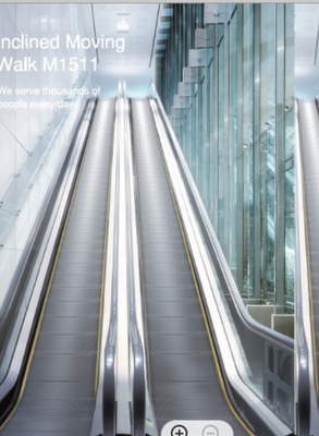 6 AC van het graad Binnen Openluchtrollende trottoir Aandrijvings Vlakke Roltrap in Luchthaven